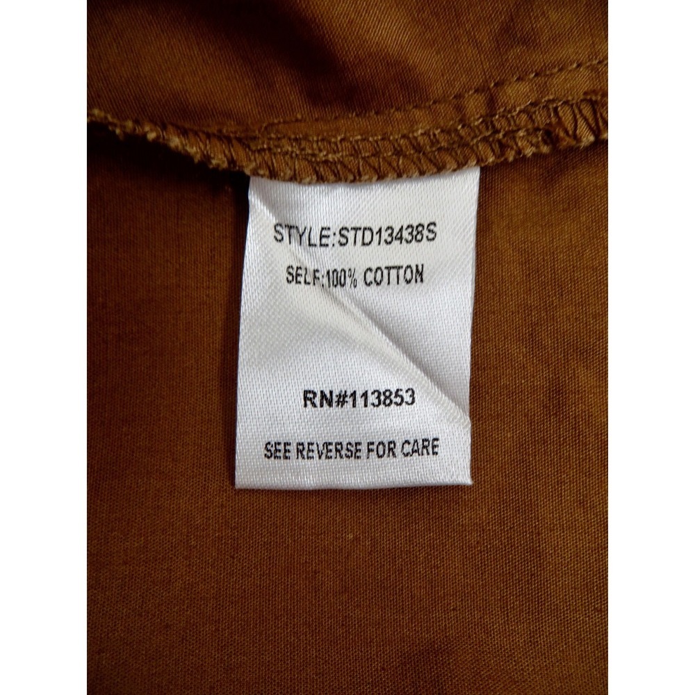 NEW! Sugarlips Orion Smocked Waist Poplin Midi Dress Brown SZ S - Picture 12 of 12